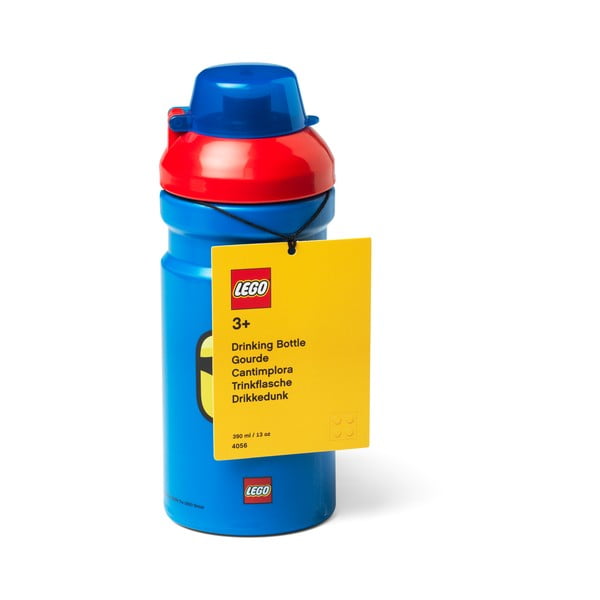 Zila ūdens pudele ar sarkanu vāciņu LEGO® Iconic, 390 ml-image-1