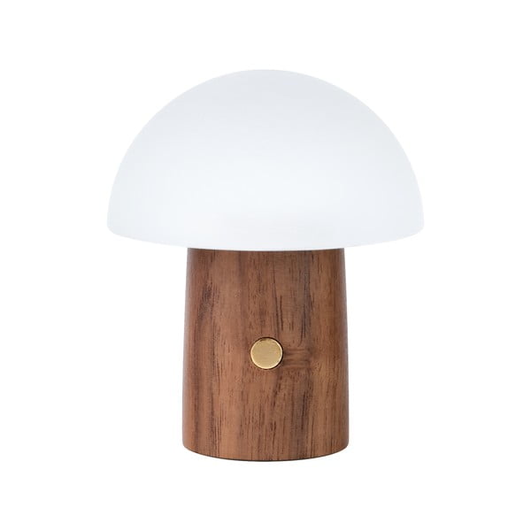 Balta/tumša dabīga toņa LED galda lampa (augstums 7 cm) Alice Mushroom – Gingko