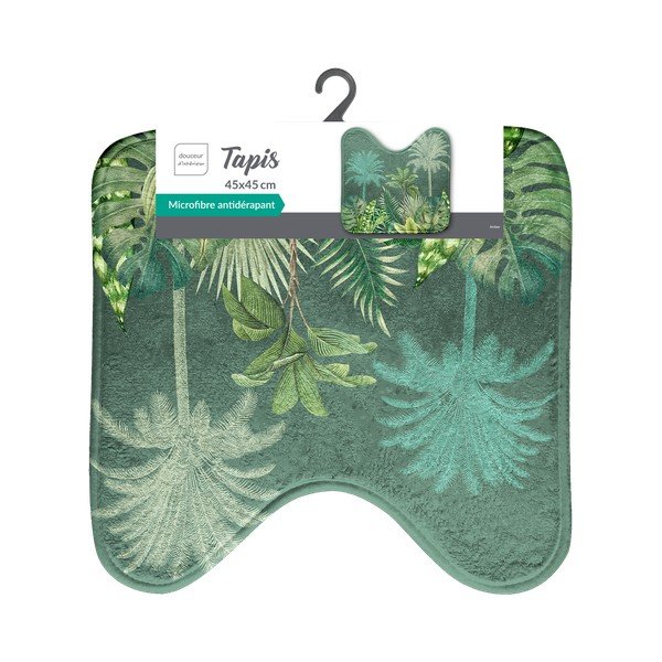 Zaļš tekstila vannas istabas paklājiņš tualetei 45x45 cm Vagabonde – douceur d'intérieur-image-2