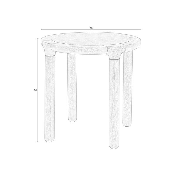 Apaļš sānu galdiņš ar oškoka imitāciju ø 45 cm Storm – Zuiver-image-4