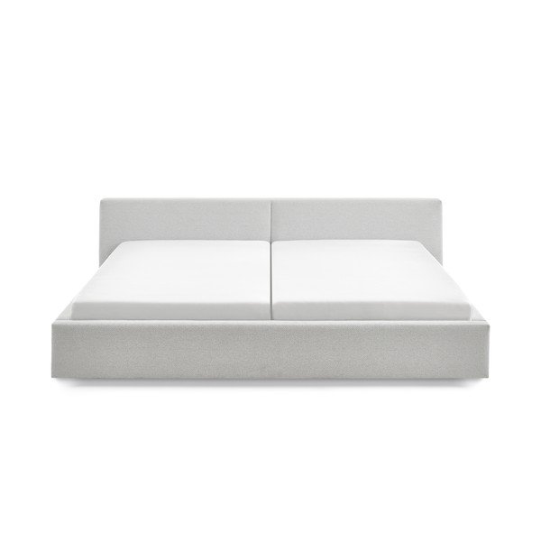 Pelēka polsterēta divvietīga gulta ar veļas kasti ar redelēm 200x240 cm Cube – Meise Möbel-image-4