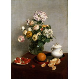 Gleznas reprodukcija Henri Fantin-Latour – Flowers and Fruit, 45 x 60 cm