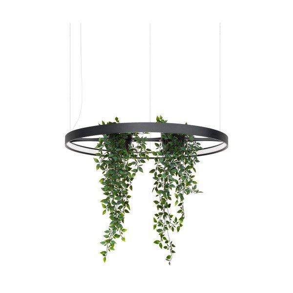 Melna alumīnija LED piekaramā lampa ø 78 cm RIO – Thoro