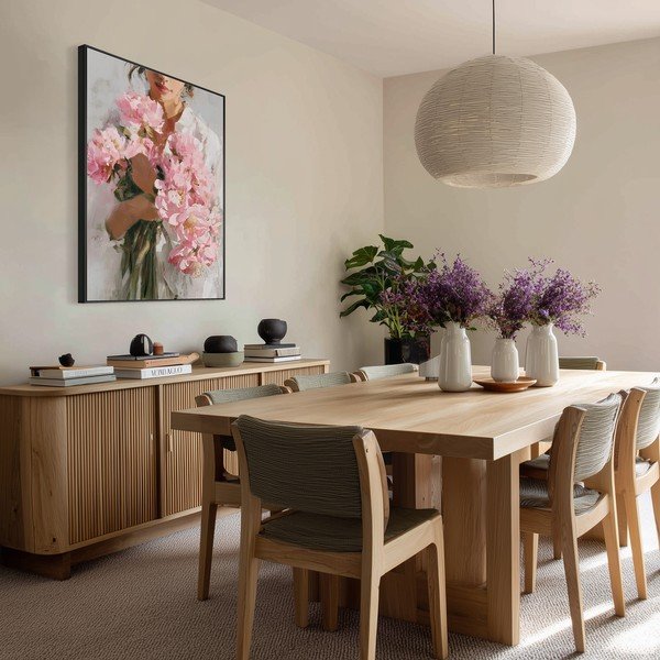 Drukāta glezna ar rāmi/uz audekla 70x100 cm Floral Embrace – Styler-image-2