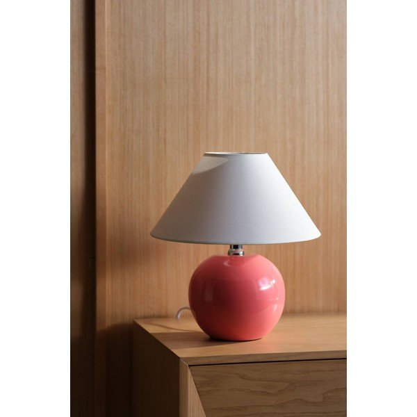 Rozā/krēmkrāsas keramikas galda lampa (augstums 29 cm) Karamell – Jotex-image-2