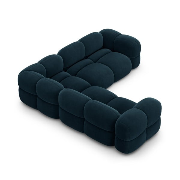 Tumši zils samta stūra dīvāns Loretto – Cosmopolitan Design-image-4