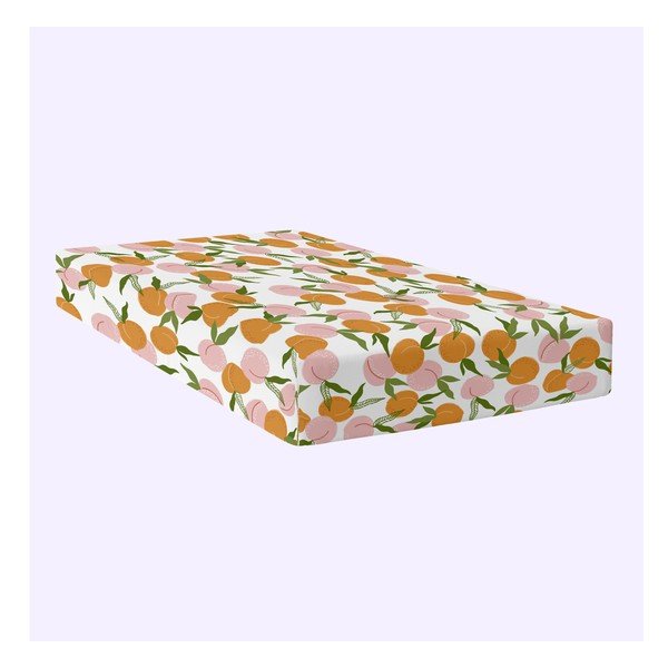 Oranžs/rozā palags ar gumiju 200x200 cm Peach fruits – Aware-image-1