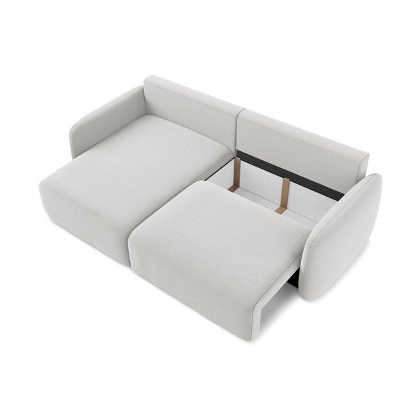 Gaiši pelēks samta salokāms stūra dīvāns ar uzglabāšanas vietu (ar kreiso stūri/ar zvilni) Kalena – Makamii-image-4