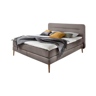 Brūni pelēka mīkstā divguļamā gulta ar matraci Meise Möbel Massello, 180 x 200 cm