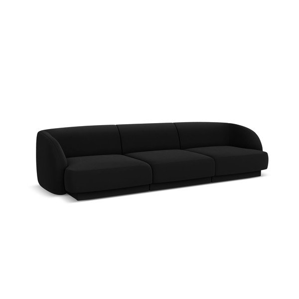 Melns samta dīvāns 259 cm Miley – Micadoni Home-image-2