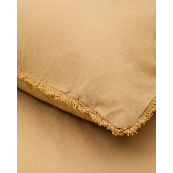 Sinepju dzeltena divguļamā gultas veļa no kokvilnas perkala 260x240 cm Sifinia – Kave Home-image-4