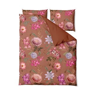 Terakotas brūna kokvilnas satīna divguļamā gultas veļa 200 x 220 cm Blossom - Bonami Selection
