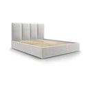 Gaiši pelēka samta divguļamā gulta Mazzini Beds Juniper, 160 x 200 cm