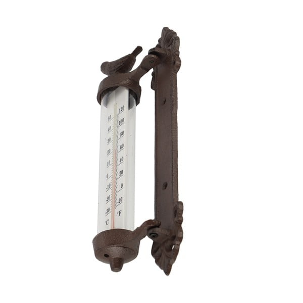 Čuguna sienas termometrs Esschert Design Dekor Bird, augstums 27,3 cm-image-3