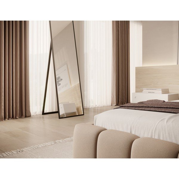 Gaiši brūna polsterēta vienvietīga gulta ar veļas kasti un ar redelēm 90x200 cm Lamica – ELTAP-image-3