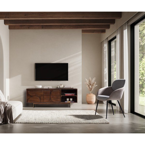 Brūns mango masīvkoka TV galdiņš 145x55x40 cm Trisha – MOME-image-1