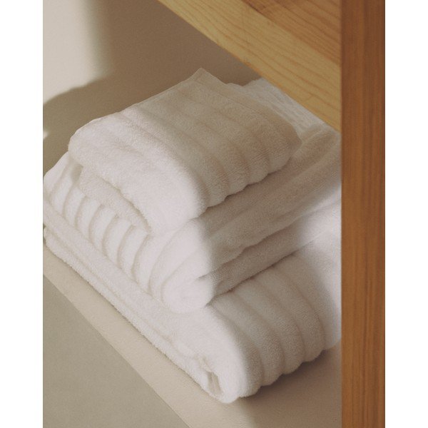 Balts frotē kokvilnas dvielis 50x90 cm Navira – Kave Home-image-2