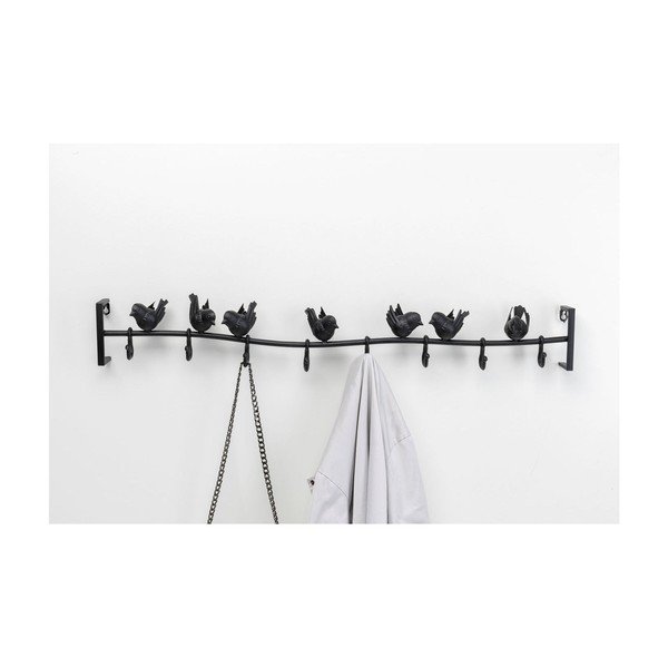 Melns metāla sienas pakaramais Kare Design Birds, platums 92 cm-image-2