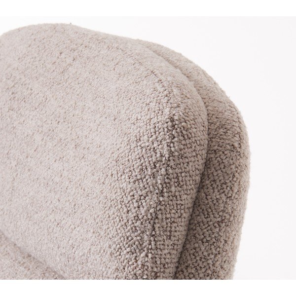 Gaiši pelēks relaksējošs atpūtas krēsls ar kāju balstu no buklē auduma Sifton – Unique Furniture-image-1