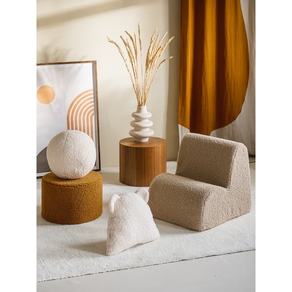 Gaiši brūns bērnu atpūtas krēsls no buklē auduma Cloud – Wigiwama-image-4