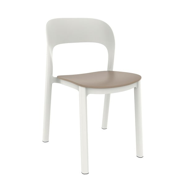 4 baltu dārza krēslu komplekts ar smilšu brūnu sēdekli Resol Ona