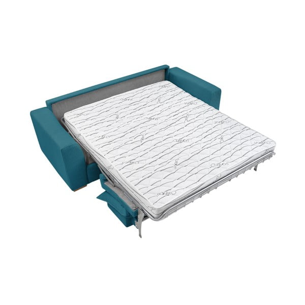 Zils velveta salokāms dīvāns 225 cm Augustin – Bobochic Paris-image-4