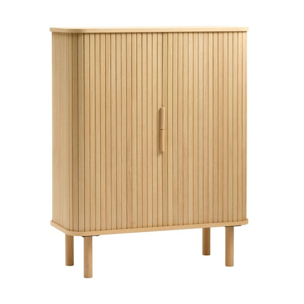 Dabīga toņa skapītis ar ozolkoka imitāciju ar bīdāmām durvīm 113x90 cm Cavo – Unique Furniture-image-2