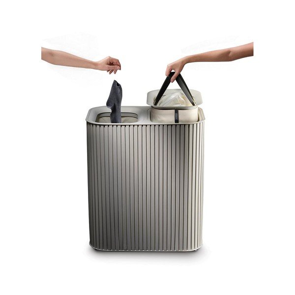 Bēšs bambusa veļas grozs 2x45 l Tota Luxe – Joseph Joseph-image-4