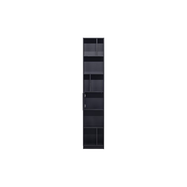 Melns priedes masīvkoka modulārais grāmatu plaukts 40x210 cm Finca – WOOOD-image-2