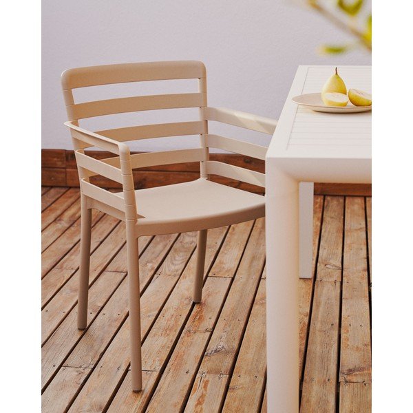 Bēšs plastmasas dārza krēsls Nariet – Kave Home-image-1