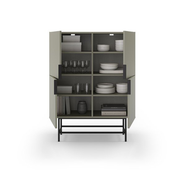 Zaļš/pelēks skapītis 100x128 cm Eldia – Marckeric-image-3