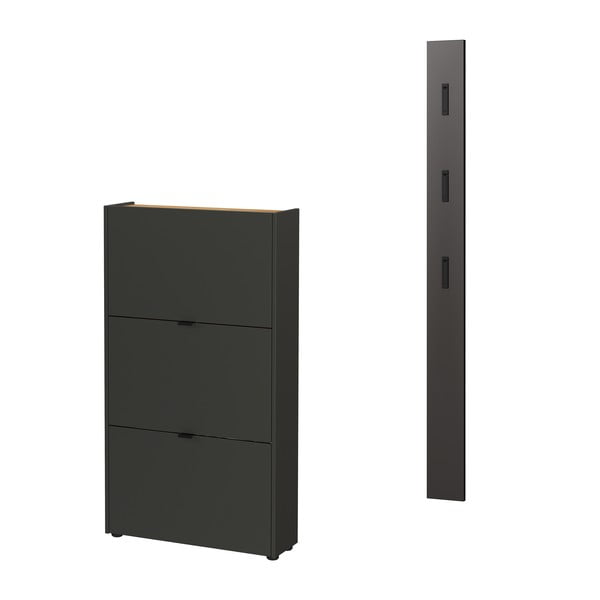 Antracīta pelēka priekšnama iekārta 101x200x22 cm Ameca – Germania