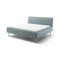 Zila/pelēka polsterēta divvietīga gulta ar veļas kasti ar redelēm 160x200 cm Frieda – Meise Möbel