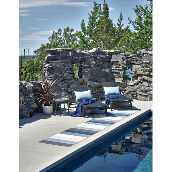 Zils/krēmkrāsas iekštelpu un āra celiņa paklājs 70x200 cm Molly Ocean Grey – Pappelina-image-1