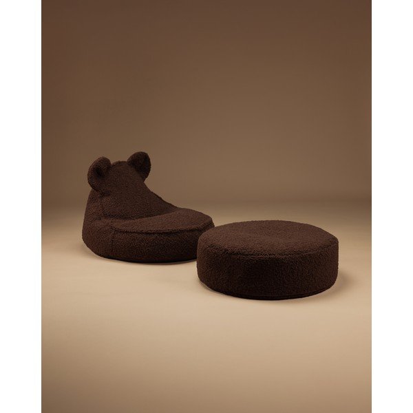 Tumši brūns bērnu sēžammaiss no buklē auduma Warm Hazel – Wigiwama-image-1