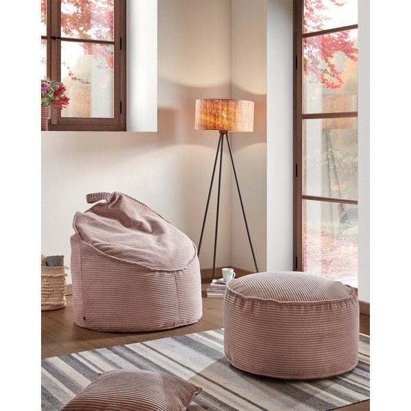 Rozā velveta pufs Wilma – Kave Home-image-1