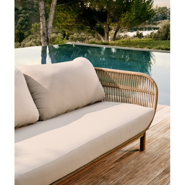 Bēšs polsterēts dārza dīvāns Catalina – Kave Home-image-2
