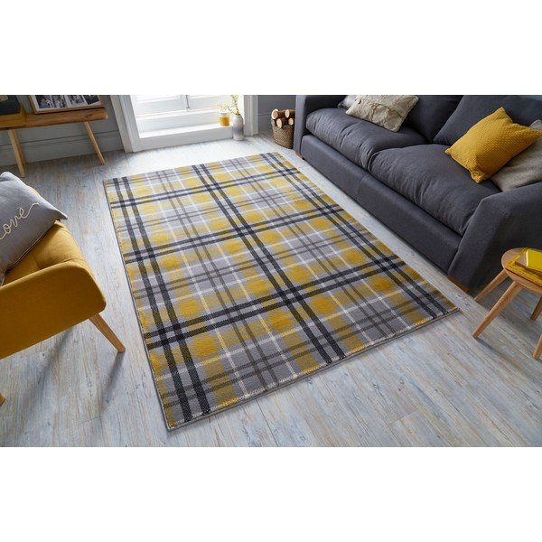 Dzelteni pelēks paklājs Flair Rugs Highland, 160 x 230 cm-image-4