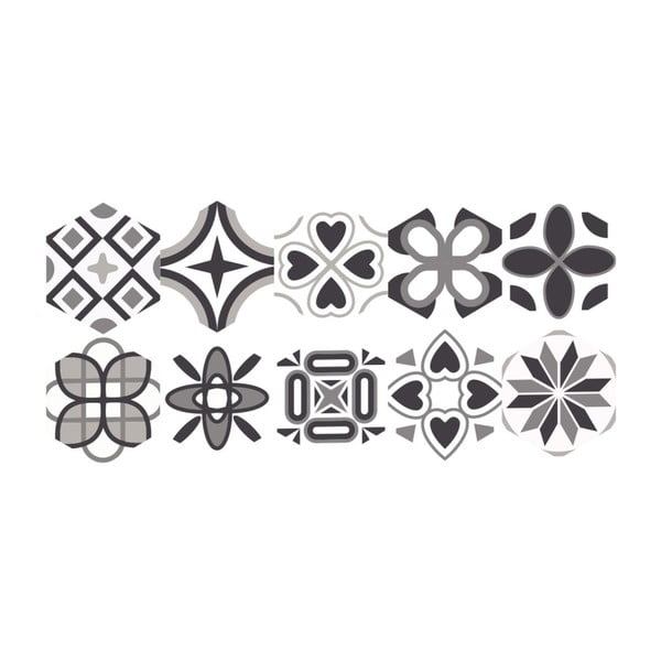 10 Ambiance Hexagons Fleurita grīdas uzlīmju komplekts, 20 x 18 cm