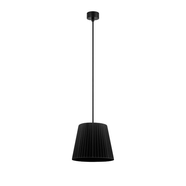 Melna griestu lampa ar melnu kabeli Sotto Luce Kami, ⌀ 24 cm