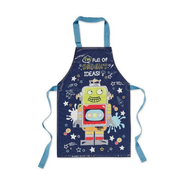 Zils kokvilnas bērnu priekšauts Cooksmart ® Robot-image-1