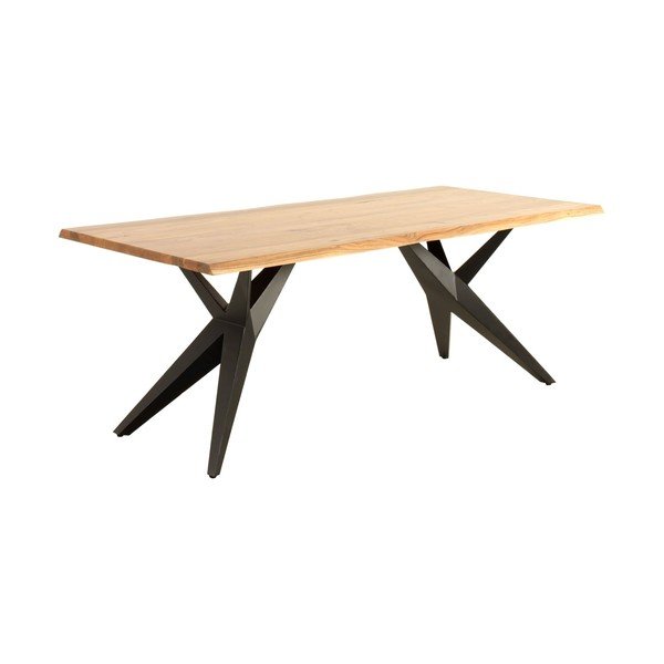 Ēdamgalds ar akācijas koka galda virsmu 100x200 cm Ligero – Geese-image-1