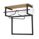 Melns/dabīga toņa metāla sienas pakaramais ar plauktu 76 cm Rizzoli – Spinder Design