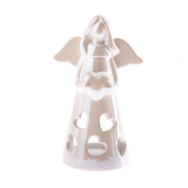 Balts keramikas svečturis eņģeļa formā Dakls