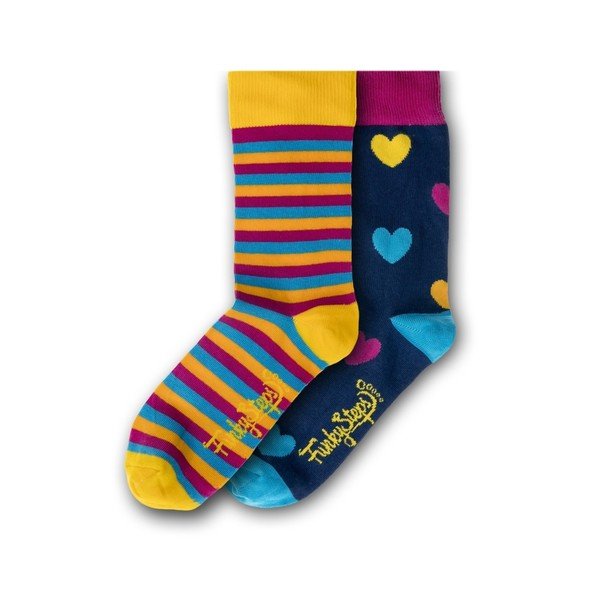 2 pāru zeķu komplekts Funky Steps Stripe krāsainas zeķes, 35. - 39. izmērs