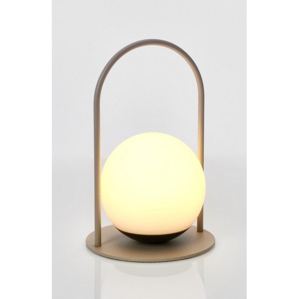 Pelēkbrūna LED galda lampa ar regulējamu spilgtumu ar plastmasas abažūru (augstums 21 cm) Pansy – Bizzotto-image-3