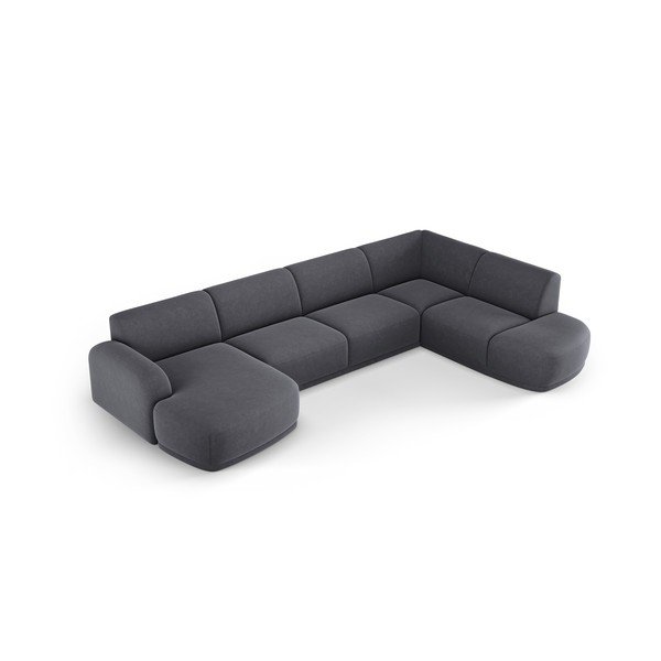 Pelēks samta stūra dīvāns Erin – Micadoni Home-image-4