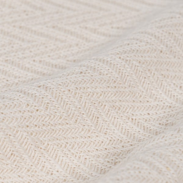 Krēmkrāsas gultas pārklājs no pārstrādātas kokvilnas 180x260 cm Spike – Ixia-image-2