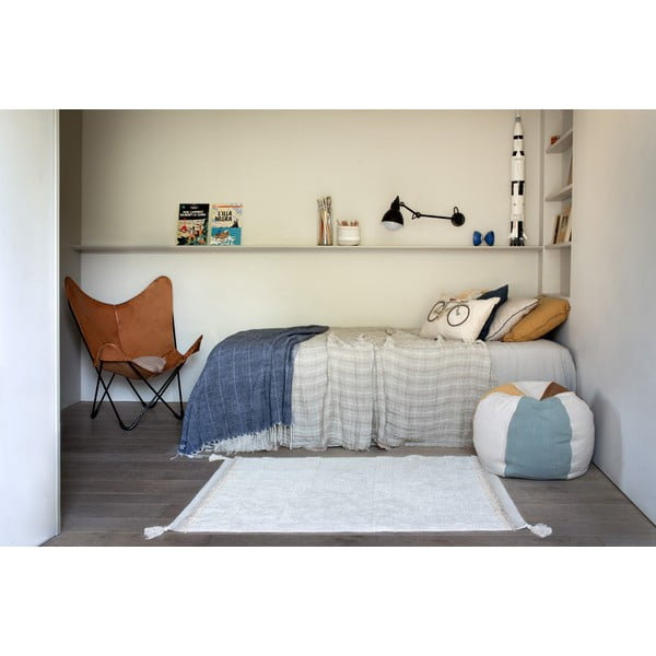 Krēmkrāsas mazgājams/ar rokām darināts kokvilnas paklājs 120x160 cm Bloom Natural – Lorena Canals-image-1