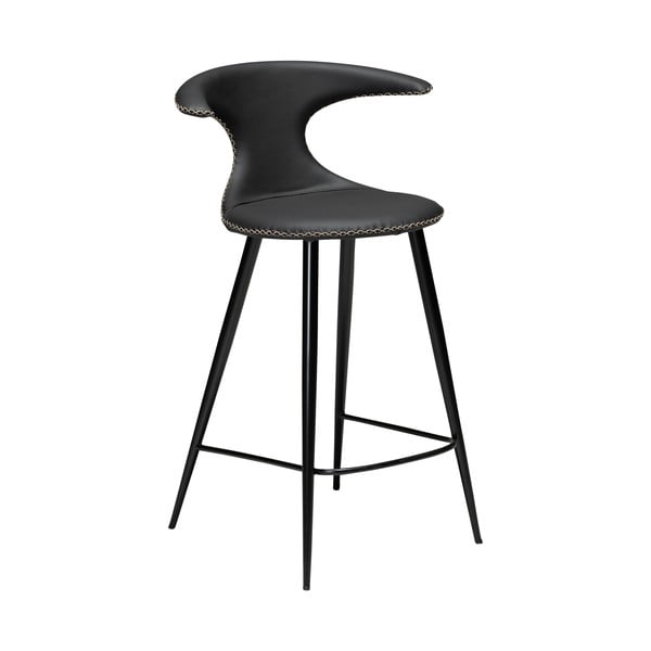 Melns ādas bāra krēsls DAN-FORM Denmark Flair, augstums 90 cm